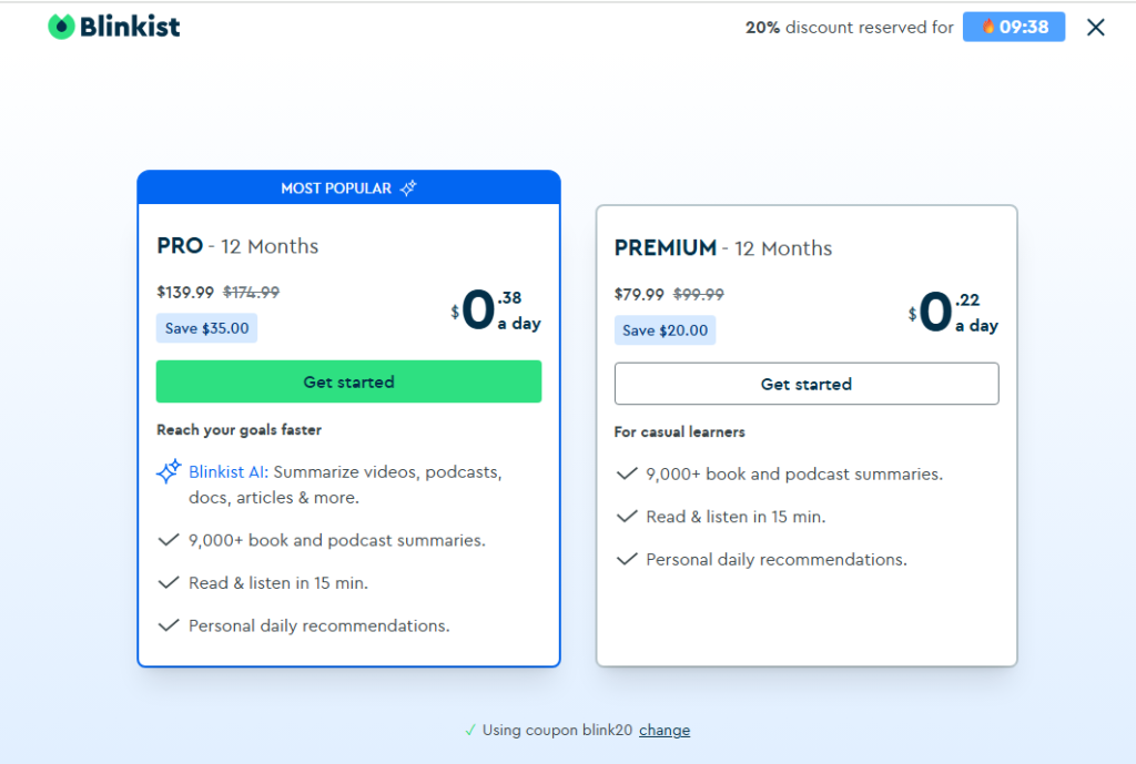 Blinkist Review [year]: Is It Worth $16/Month? - Couprix